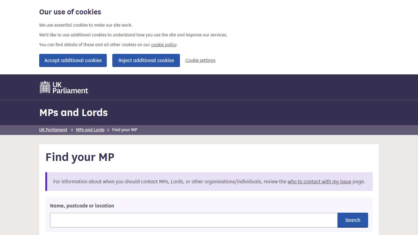 Find your MP - MPs and Lords - UK Parliament